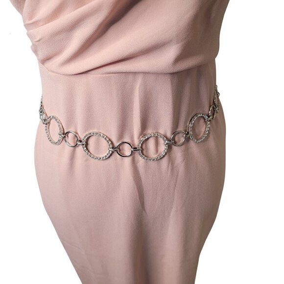 Circle Diamond Cut Chain Necklace Belt - Picture 3 of 7